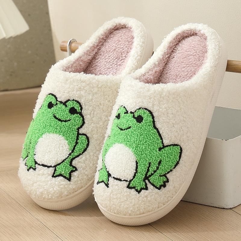 New Autumn and Winter Male and Female Couples Cute Cartoon Puppy Cotton Slippers Home Indoor Non-slip Cotton Slippers