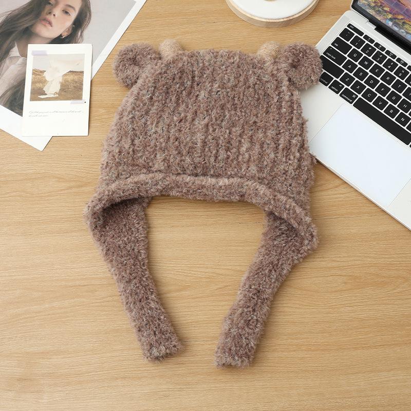 New Elk Ear Hat for Women In Autumn and Winter Sweet and Cute Pullover Hat Outdoor Cold Warm Hat Casual Plush Hat