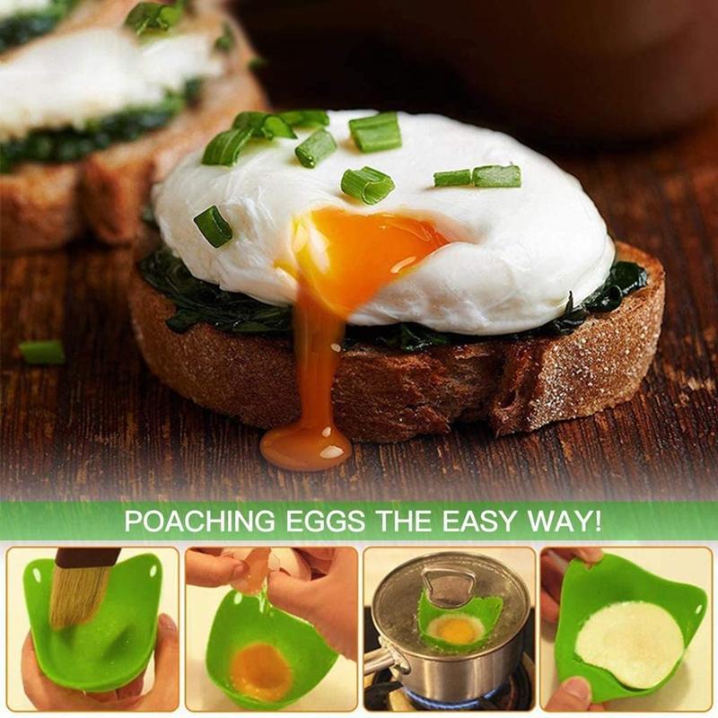 Egg Poachers Silicone Molds Cooker Tools Pancake Cookware Bakeware Steam Eggs Plate Tray Healthy Novel Kitchen Accessories