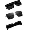 Sheomy Unisex Combo Offer Pack of 3 Shades Glasses Square Sunglasses Rectangle Retro Vintage Narrow Women::Men , MESH-018