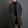 Men's Fashion Casual Mid-length Solid Color Autumn and Winter Woolen Coat