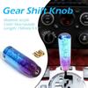 Universal Two Color Crystal Bubble Shift Knob Manual Gear Stick Lever Head with 8mm 10mm Threaded Fittings(Blue Purple )