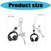 Trendy Headphone Shaped Keychain Bag Ornament Phone Lanyard Feature Star Music Notes for Students and Music Lovers