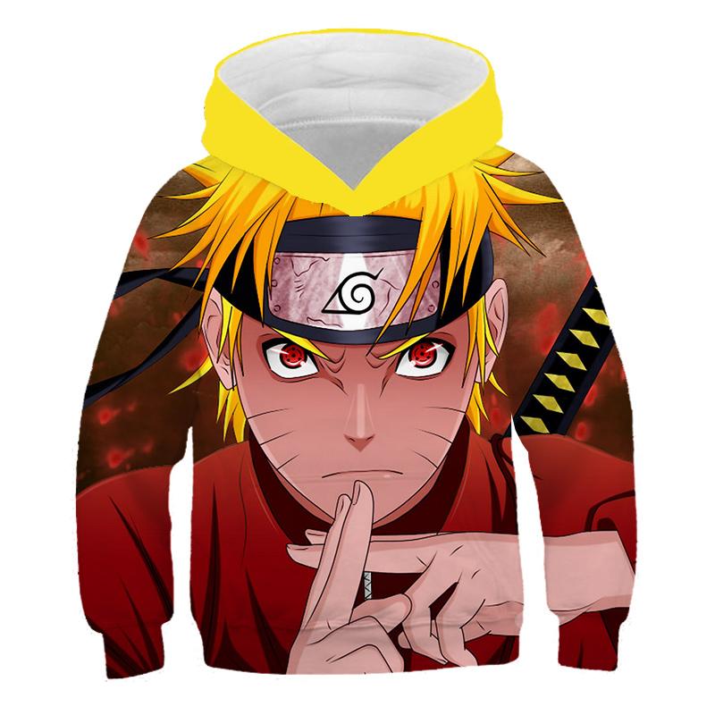 2023 New Naruto Hoodie Animation Kids 3D Printed Fashion Sweatshirts Boys Girls Kids Pullovers Street Wear Coats 3-14 Years Old