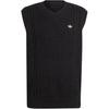 Originals 70S FW24 Cable Knit Three Stripes V-Neck Comfortable Vest Men Tops Black JN5975