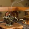 Retro Copper Incense Burner Small Metal Censer Home Vintage Ornaments Brass Incense Holder  Patio