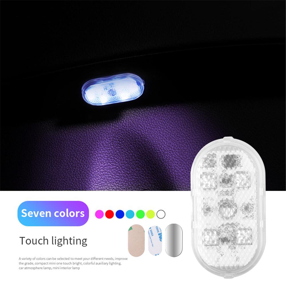 High Brightness LED Touch Light USB Charging Car Interior Lighting Magic Sticker Ambient Lamp With Strobe Mode For Multi-color