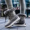 Women's Winter Comfortable Warm Snow Boots Waterproof Front Lace-up Daily Shoes