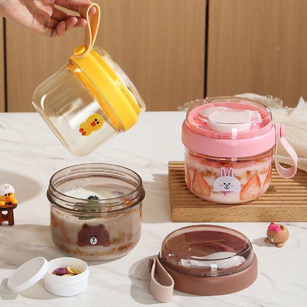 650ml Breakfast Cups Seal Oats Container Portable Salad Cup  for Oatmeal Cereal Nut Yogurt