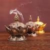 Lotus Flower Incense Burner Buddhi Buddha Holder Brass Mini Censer Incense Metal Craft Home