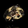 Retro Ethnic Leaves Winding Irregular Black Crystal Ring Luxury Exaggerated Jewelry Wedding Ring Women's for Ring