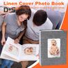 Slip-in Photo Album Linen Cover 50 Pages 100 Pockets 4x6-Inch Wedding Travel Baby Shower Kids Family Anniversary Picture Collection Book