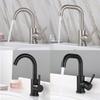 Stainless Steel Bathroom Basin Faucet Brushed/Black Kitchen Wash Basin Hot and Cold Dual Control Faucet
