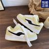 2024 Autumn New Retro Platform Bread Shoes Casual Board Shoes Korean Version Women's Fashion College Style Versatile White Shoes