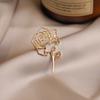 Hollowed-out Metal Rose Brooch High-end Feminine Coat Brooch