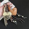 Woven Rope Lovely Heart Key Chain Leather Handmade Heart Keychain  Jewelry Accessories