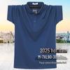 7XL Plus Size Turn-Down Collar Pocket Short Sleeve Cotton Polo for Middle-Aged Men