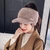 New Arrival Women's Hat Autumn Winter Knitted Visor Plush Lining, Warm Thickened Outdoor Sport Cap