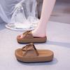 Fashion One-word Drag 2025 Summer Casual Stepping On Shit Feeling Bread Beach Pregnant Women New Sandals Wear Women's Cool Slippers