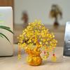 Crystal Money Tree with 6 Feng Shui Coin of Life Bonsai – Citrine Yellow Crystal Tree for Wealth & Positive Energy – Chakra Tree Crystal Decor