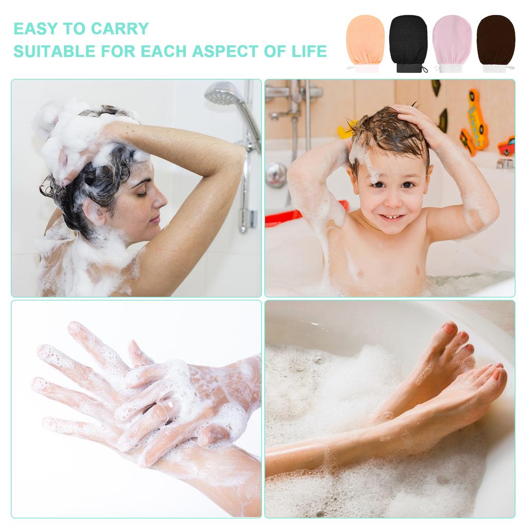 Bath Shower Body Massage Glove Washing Towel Scrubber To Massage and Improve Blood Circulation for