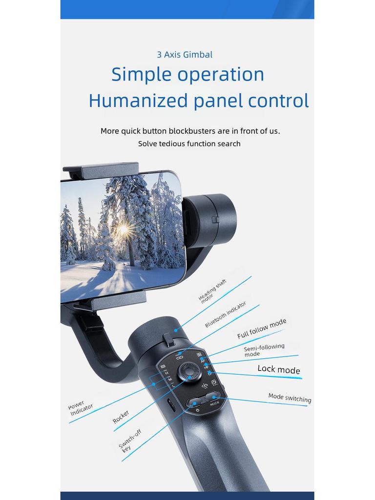 F10 Ручной трехосевой мобильный карданный стабилизатор для плавных прямых трансляций и записи видеоблогов