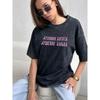 New Fashion T-shirt Fashion Fashion Casual Loose Washed-out Distressed Print Letters Cotton T-shirt Top