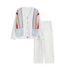 Rainbow Striped Soft Half Velvet Pajamas for Women Autumn and Winter Coral Velvet V-neck Cardigan Home Wear