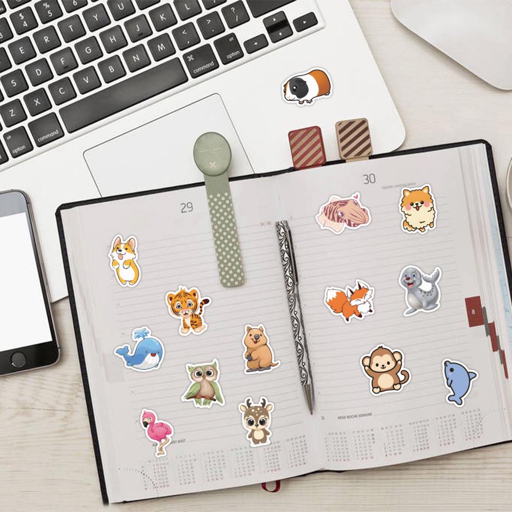 120 Cartoon Small Animals Doodle Stickers Decorative Suitcase Notebook Skateboard Water Cup Waterproof Stickers