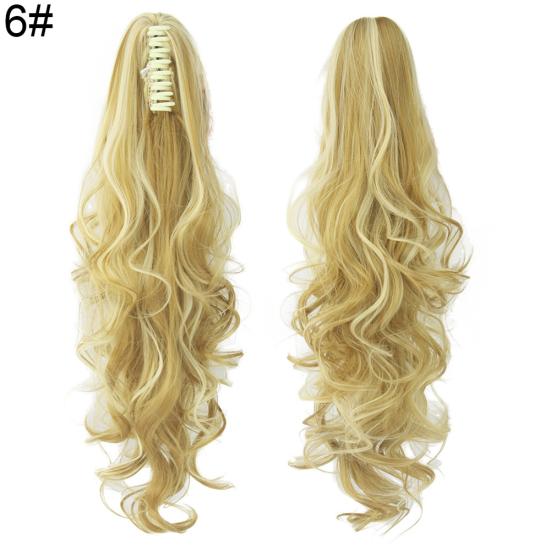 Curls Ponytail Long Wavy Hair Bun Wig PonyTail Matte High Temperature Silk Fiber Claw Clip Ponytail Extensions for Women