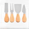 Woodblock Cheese Knife Cheese Butter Pizza Knife Kitchen Baking Tools Cheese Knife and Fork Home Set