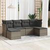 VidaXL Garden Lounge Set 6 Pcs with Grey Cushions Wicker 3218010