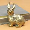 Brass Bunny Figurines Vintage Golden Rabbit Statue Miniature Easter Home Table Ornament for Living Room Farmhouse Spring Decor