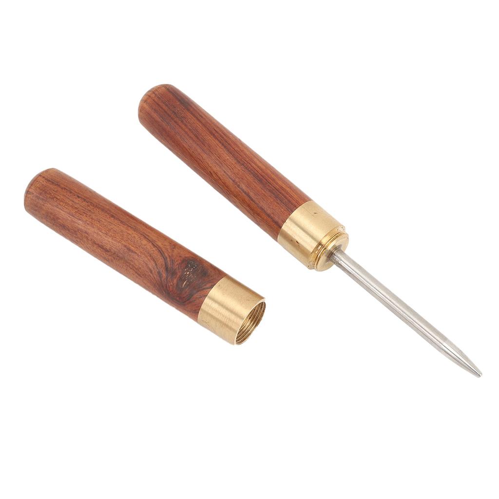 Racket Stringing Awl Stainless Steel Stringing Machine Tool with Wooden Handle for Tennis Badminton