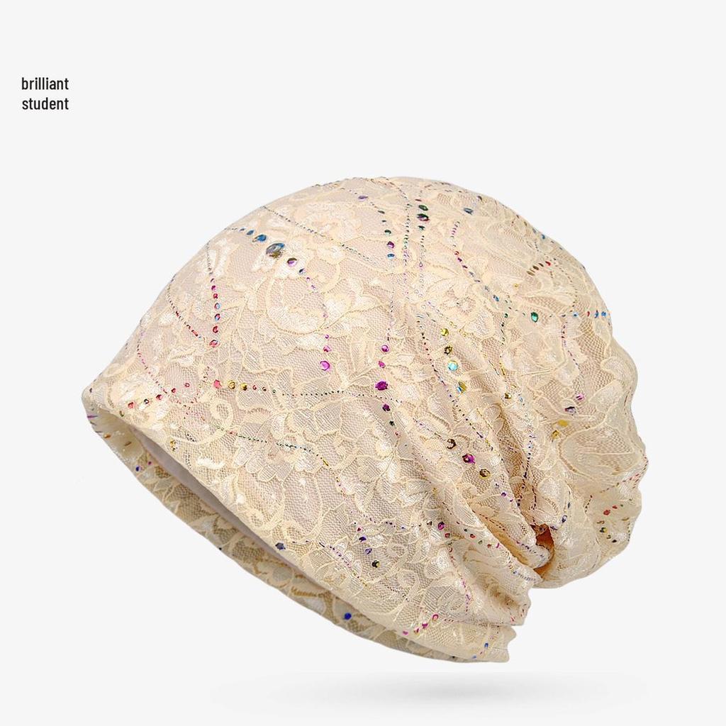 Breathable Double-Layer Lace Head Wrap for Women - Sun Protection Fashion Hat for Spring/Summer