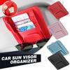 Car Sun Visor Organizer Multi-Pocket Leather Sunglasses Holder Storage Card Holder IC Card Glasses Clip Sunshade Bag Car Storage