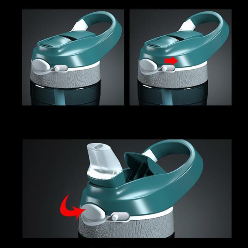 750ml Sports Water Bottle with Straw For Camping Hiking Outdoor Plastic Transparent BPA Free Bottle For Men Drinkware