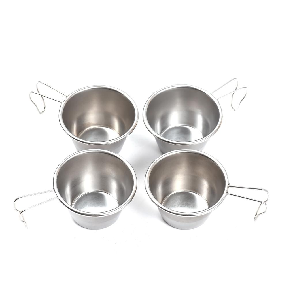 Sierra Cup Tea Coffee Sets of 4 Stainless Steel with Folding Handle 30ml and 70ml Options Perfect