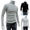Warm Knitted Shirt Chic Top Turtleneck Solid Color Stretchy Knitted Shirt