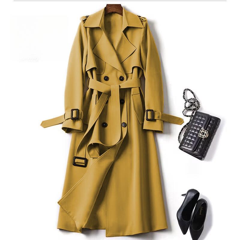 Trench Coat Women In The Long Section of The Spring and Fall New Korean Version of The Large Size Coat Over The Knee Jacket