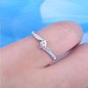 Huitan Minimalist Engagement Wedding Rings for Women Round Cubic Zirconia Simple Elegant Female Accessories  Fashion Jewelry