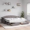 VidaXL Daybed with Trundle and Drawers Taupe 80x200 Cm Fabric 3197582
