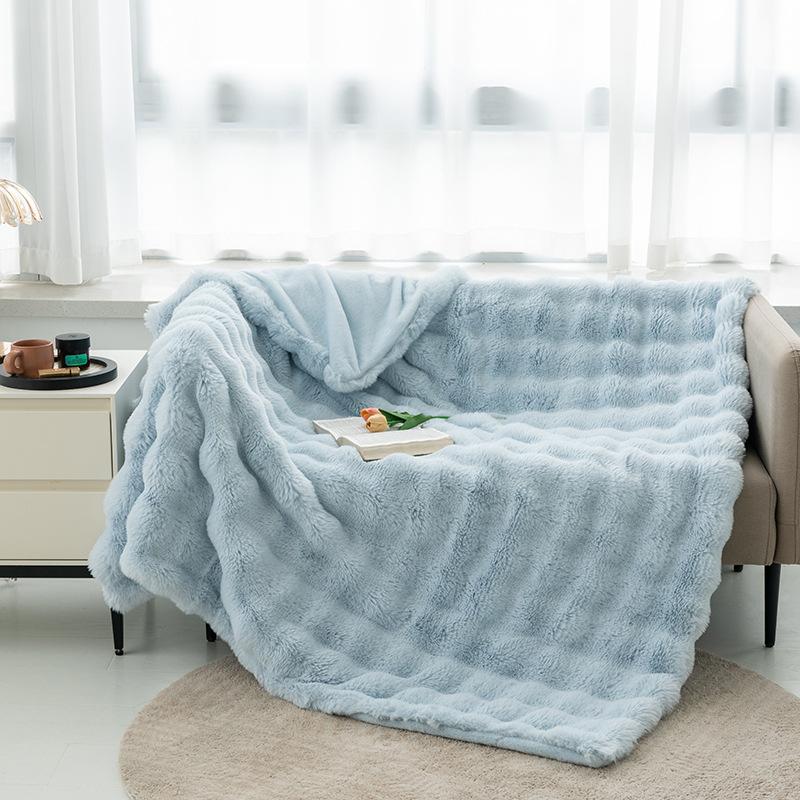 Bubble Rabbit Blanket Flannel Blanket Four Season Nap Sofa Blanket Coral Fleece Leisure Air Conditioning Cover Blanket Thickened Plush Bed Cover