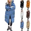 Women's Solid Color Winter Thickened Loose Long Knee-length Cotton-padded Down Jacket Coat
