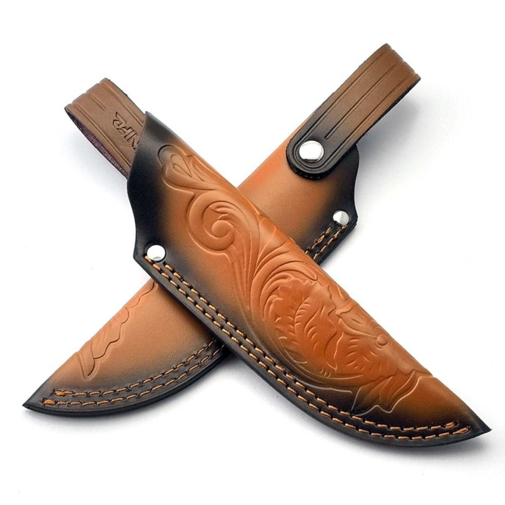 Multi-function Leather Sheath 18cm Straight Knife Cover Leather Sheath Belt Outdoor Tool