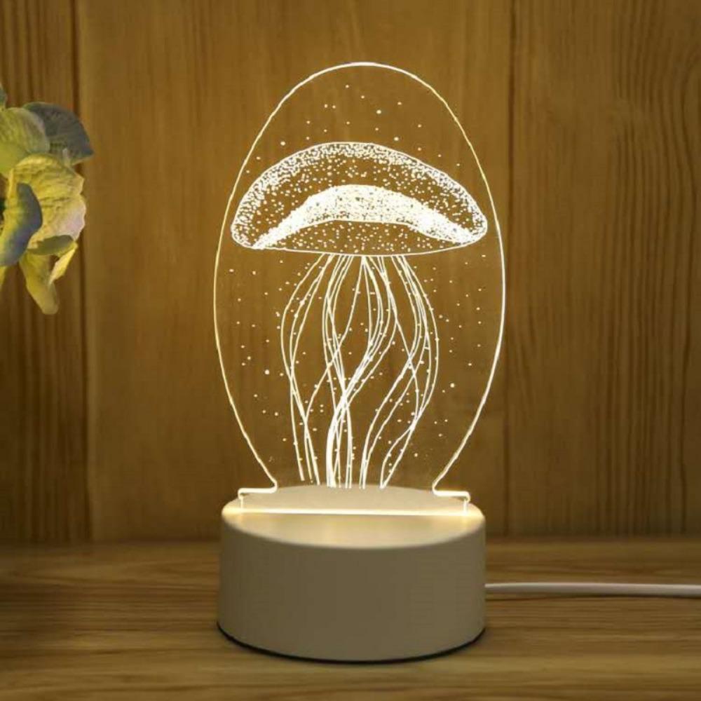 Creative Led Night Light Usb Plug Night Light Monochrome Bedside 3d Night Light