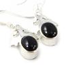 [C7153] - Onyx 'Charms' Silver Earrings