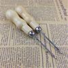 3PCS/SET Wooden Handle Shoes Repairing Awl Leather Shoe Sewing Cobbler Tool DIY Craft Repair Hand Stitcher Straight Curved Hook