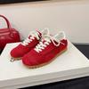 Spring New Year's Red Leather Retro Flat Bottom Women's Fashion Versatile Casual Fashion Forrest Gump Sneakers