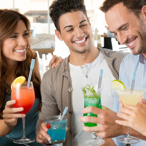 Collapsible Stainless Steel Straw, Reusable Metal Straw, Vista Metal Collapsible Straw | Telescoping Travel Straw with Cleaning Brush for Picnics, Out